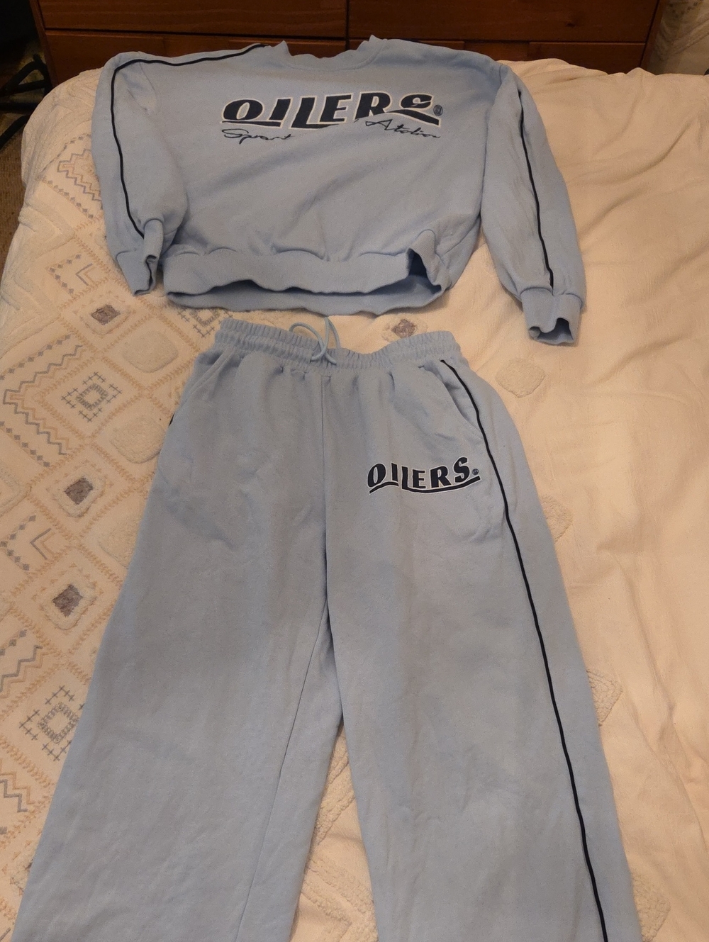Light Blue Track Joggers - Women's Cozy Sweatpants